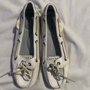 Sperry Top-Sider Womens Angelfish White Leather & Mesh Boat Shoes Classic